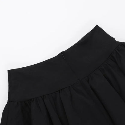 Gothic Black Lace Cross Mini Skirt Y2k Grunge Punk High Waist Pleated A-Line Skirts Vintage Women Girl Aesthetic Alt Clothes