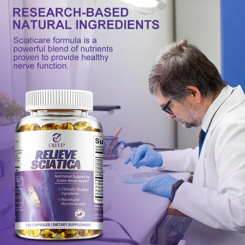 Sciatic Nerve Relief Capsules - Alpha Lipoic Acid Vitamin - Relieve Sciatica and Support Nervous System and Joint Health