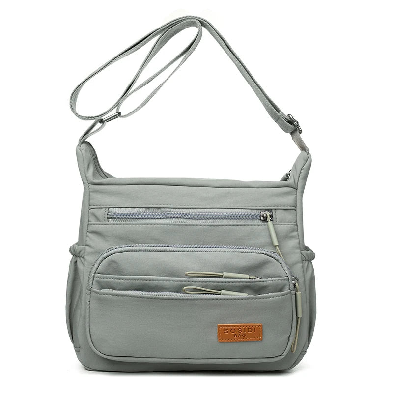 Multiple pockets Nylon Purses And Handbags Women Shoulder Bag Luxury Handbags Women Bags Designer Crossbody Bags for Women 2025 Gray
