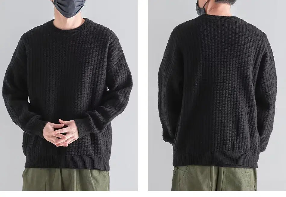 New Round-neck Sweater in Autumn and Winter Wears a Base and a Solid Color and a Trendy Brand Loose Warm Top Badiee Stylez