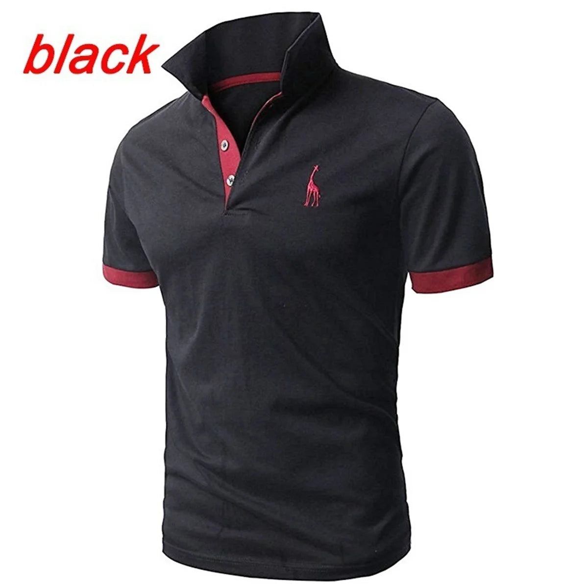 Fashion Icon Cartoon Embroidery Polo Shirt - Slim Fit, Casual Style, Solid Colors for Men - New Summer Collection