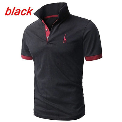 Fashion Icon Cartoon Embroidery Polo Shirt - Slim Fit, Casual Style, Solid Colors for Men - New Summer Collection