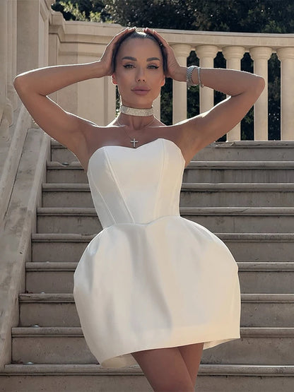 Pink Pleated Knitted Bandage Dress Women Sexy U Neck Sleveeless Slim Vestidos 2025 Summer Party Birthday Lady Mini Dresses Chic CORAL RED