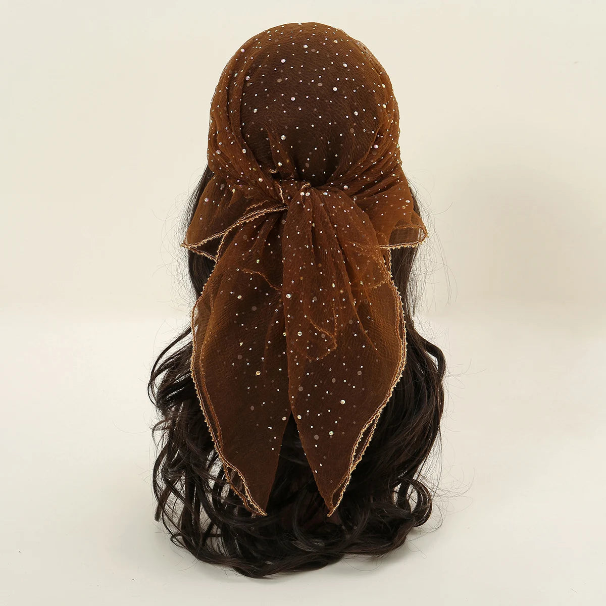 Lace Paisley Embroidery Bandana Square Scarf Elegant Breathable Silk Scarves Women Sunscreen Lightweight Shawl Headband VS636-01