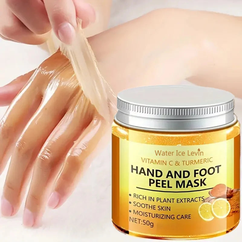Vitamin c and turmeric hand wax mask for hands and feet, smoothing skin, gently cleansing hand mask, illuminating hand skin Default Title