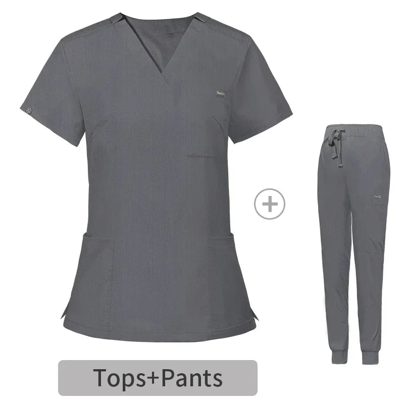 HZMNOI Short Sleeve Nurse Dress Uniform Stylish Female Womens Tie Up Medical Scrubs Nurse Uniform Medical Spa Women Uniforms Badiee Stylez