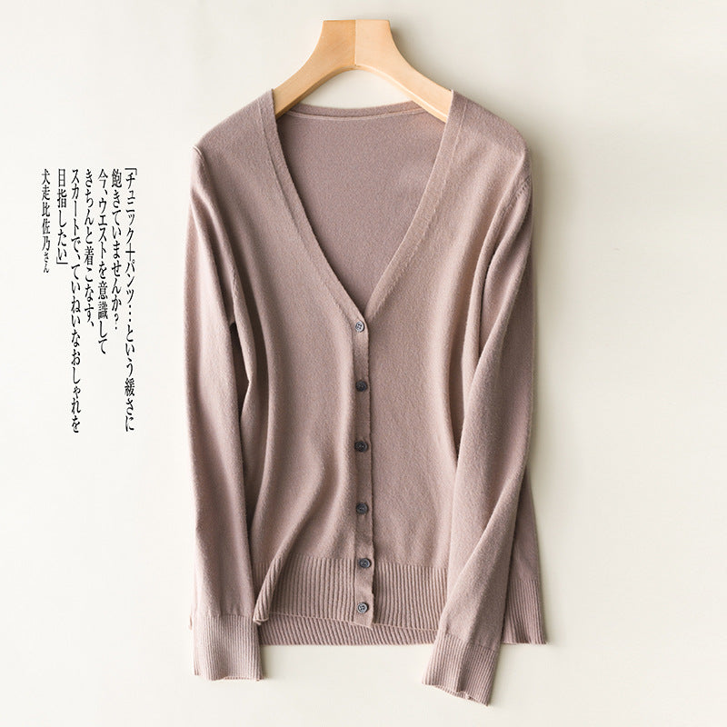 Women Cardigans 2025 Single Breasted Solid Knitted Shirt Spring Autumn Cardigan Korean Fashion V-neck Sweaters Knit Outerwear