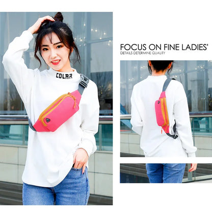 Nylon Waterproof Fanny Waist Bag Pack For Men Women Belt Pouch Male Belly Banana Ladies Bum Hip Kangaroo Sports Running Waistbag