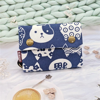 1pcs New Canvas Cartoon Totoro Cat Printed Flower Dog Women Short Wallet Cute Mini Money Key Bag Coin Pocket Purse for Children 2
