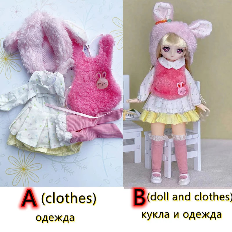 30cm Two-dimensional Doll Comic Face 1/6 Bjd Doll or Dress Up Clothes Children's Girl Birthday Gift Toys Kids Toys 23