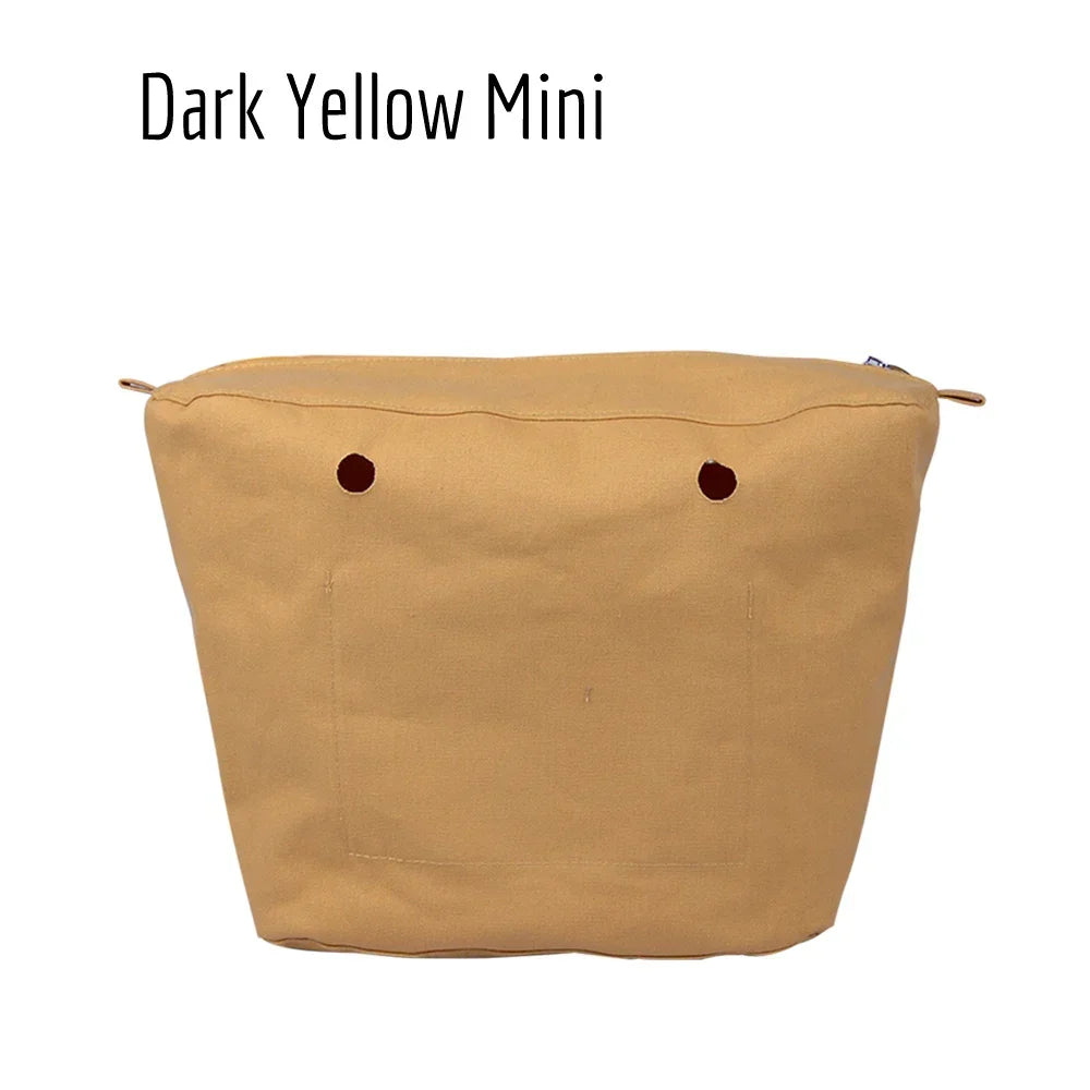 TANQU New Waterproof Inner Bag Organizer Insert Zipper Pocket for Classic Mini Obag Canvas Material for O Bag dark yellow mini CHINA