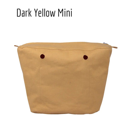 TANQU New Waterproof Inner Bag Organizer Insert Zipper Pocket for Classic Mini Obag Canvas Material for O Bag dark yellow mini CHINA