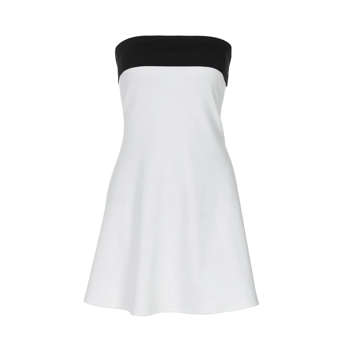 Hugcitar Color Block Strapless Patchwork Sexy Bodycon Mini Dress 2025 Summer Women Elegant Clothes Evening Party Festival