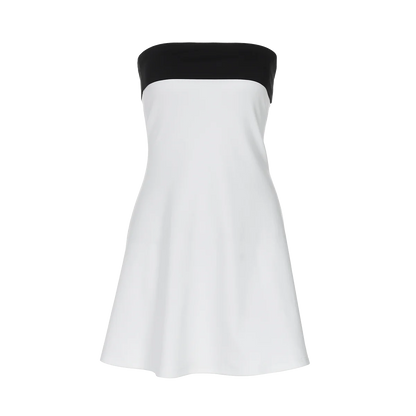 Hugcitar Color Block Strapless Patchwork Sexy Bodycon Mini Dress 2025 Summer Women Elegant Clothes Evening Party Festival