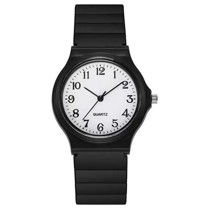 Casual Exam Watch Silicone Strap Simple Women Watch Student Ladies Quartz Wristwatch Waterproof Round Small Dial Clock for Girls