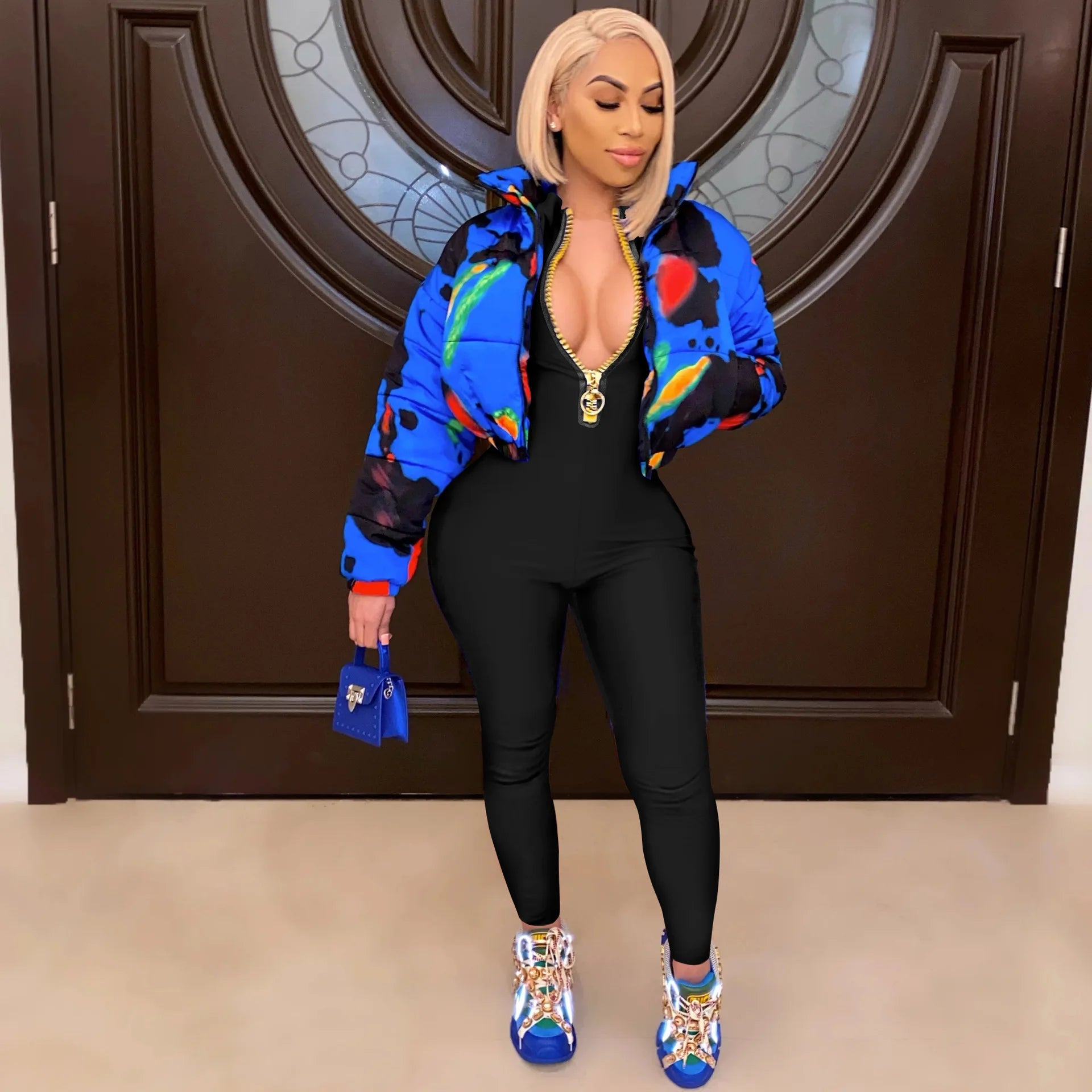 Women's Bodycon One-piece Jumpsuit Long Sleeved Big Zipper Female Casual Sport Workout Skinny Activity Wear Overalls Tops Badiee Stylez