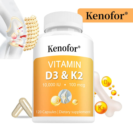 Vitamin D3 K2 Capsules - B6, Zinc, Vitamin D3 10000 IU and Vitamin K2 MK7 for Heart, Bone, Joint, Muscle and Immune Health