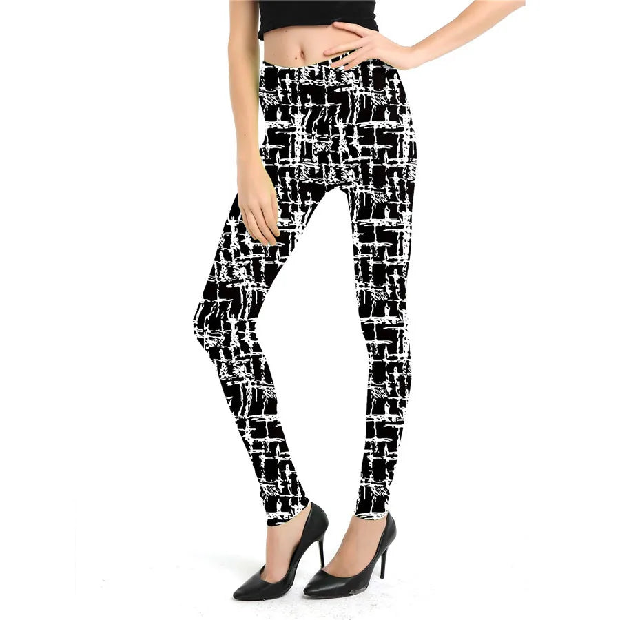 Women Leggings High Waist Cartoon Comic Beauty Print Trousers Soft Female Casual Elastic Pant