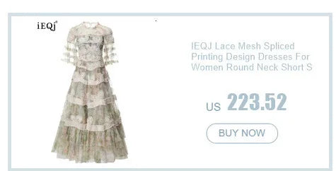 IEQJ Fashion Pink Embroidered Sequins Dress Women's Round Neck Ruffles Half Sleeves Ankle-length Dresses New 3A132 Badiee Stylez