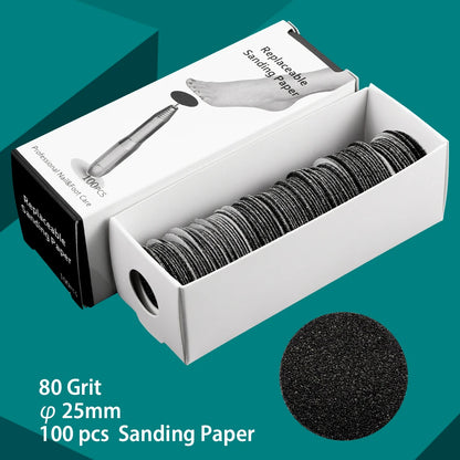 Disc For Pedicure Cuticle Callus Remove Tool For Electric Foot File Callus Hard Dead Skin Pedicure Tools Replaceable Sandpaper black 80grit 1box
