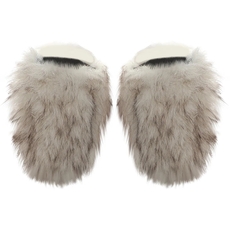 Kliou Sexy Fashion Junpsuits+Furry Foot Cover Woman Autumn Trend Low-Neck Full Sleeve Skinny Peach Hip Midnight Party Clubwear Badiee Stylez