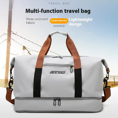 Large Capacity Travel Gym Bag Short-distance Luggage Portable Fitness Bags Shoulder Crossbody Handbags Men's Sports Waterproof B