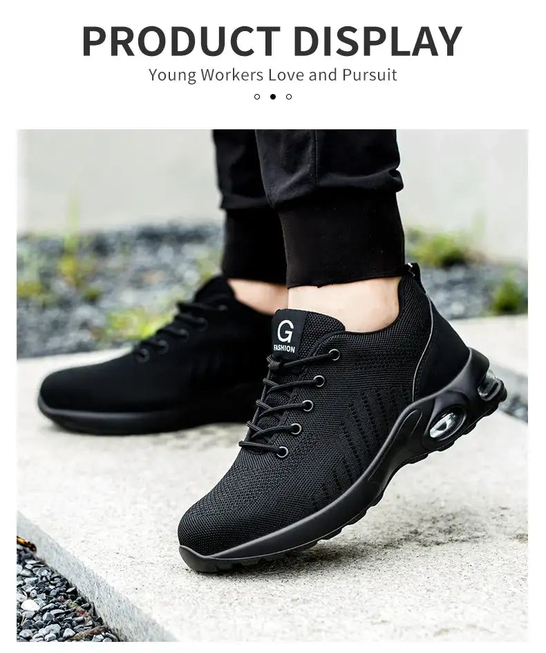 Men Safety Boots With Steel Toe Cap Anti-smash Work Sneakers Safety Shoes Men Indestructible Work shoes Tactical Boots