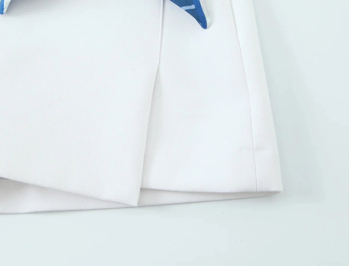 TRAFZA Sweet High Street Slim Lady Set Contrasting Colors Tops Or Belt Shorts 2025 Summer Fall Fashion Holiday Cute Shorts Set Badiee Stylez