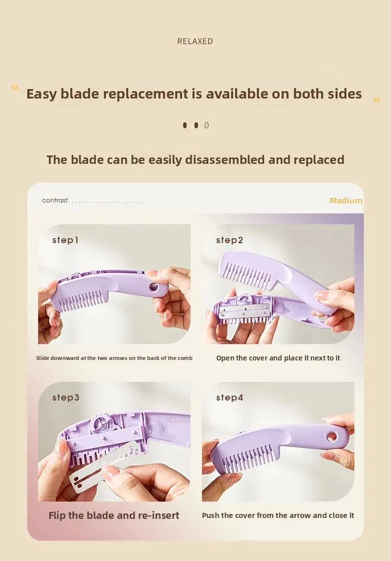 Portable Mini Hairdressing Comb Two-In-One Hair Cutting And Styling Professional Salon Comb for Black Hair And Wigs