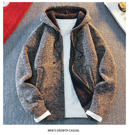Classic Men's Knitted Sweater Cardigan Hooded Jackets Casual Streetwear Full Zip Cardigans Jackets Coat Badiee Stylez
