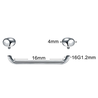 1Pc G23 Titanium Micro Dermal Piercing Crystal Dermal Anchor Piercing Top Internal &External Skin Diver Surface Piercing Jewelry E 1.2X16X4X4mm