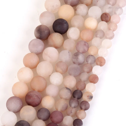 Natural Dull Polished Wood Jaspers Stone Spacer Beads For Jewelry Making DIY Necklace Bracelet 4mm-12mm Matte Round Beads 15" Matte Violet