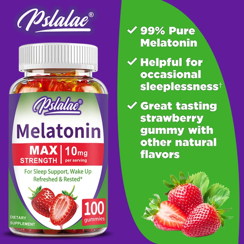 Melatonin Gummies 10 Mg - Fall Asleep Naturally, Fight Insomnia, Support Immunity, and Improve Rest Quality