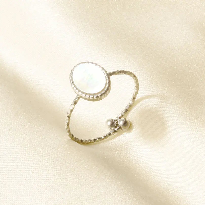 Sea Jewelry Shell Leaf Geometric Round Stainless Steel Rings For Women Men Accessories Open Adjustable Ring Beach Holiday Bagues J928-S-W adjustable