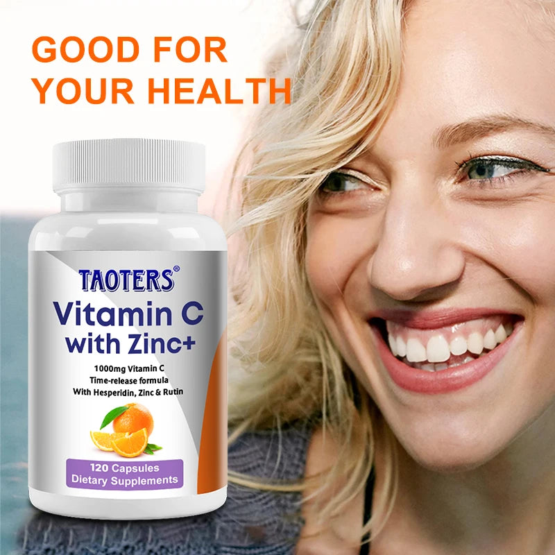 Vitamin C + Zinc Capsules - Joint Support, Immune Support, Antioxidant,Dietary Supplements