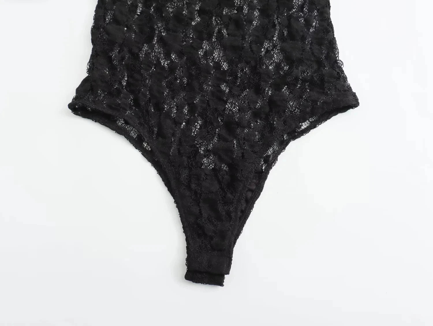 TRAFZA Summer Lace Jumpsuits For Women Fashion New Long Sleeves Hollow Out Slim Onesies Female Chic Wild Women's Bodysuits