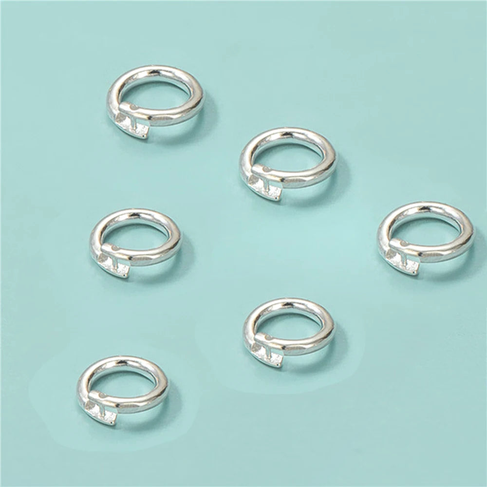 2pcs Authentic Real 925 Sterling Silver Open Jump Rings O Ring Connector for DIY Bracelet Necklace Earring Jewelry Craft Making