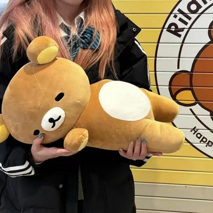 Rilakkuma Plush Pillow Cute Animal Bear Stuffed Doll Kuma Plushies Cushion Kawaii Room Deocr Toys Car Backrest Gift for Kids Badiee Stylez