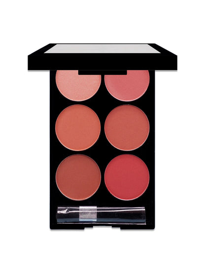 6-color blush and contouring all-in-one palette, pearlescent matte powder makeup palette