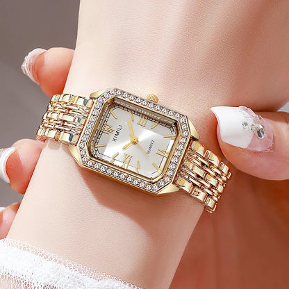 New High-end Luxury Ladies Watches Elegant Diamond Jewelry Quartz Bracelet Wristwatch Gifts for Women 2025 Fashion Dress Watch WHITE