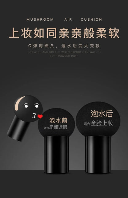 BB Air Cushion Base Foundation with Mushroom Head CC Cream Moisturizing Hydrating Concealer Makeup Brighten Skin Tone Cosmetics
