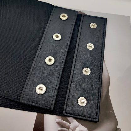 Plus Size Soft Leather Wide Y2K Black Elastic Corset Belt Female Stretch Cummerbunds Designer Belts For Women High Quality Badiee Stylez