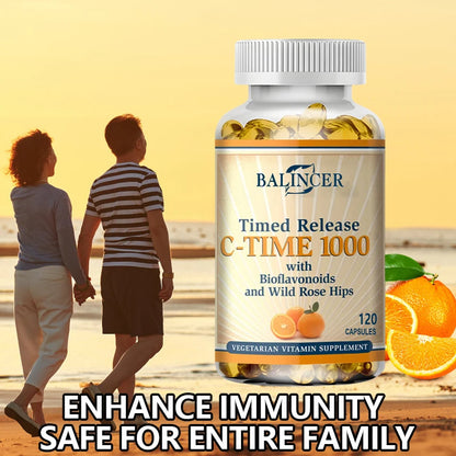 1000 Mg Vitamin C Contains Wild Rosehips-Promotes Collagen Production, Boosts Immunity, Strong Antioxidant, Supports Skin Health