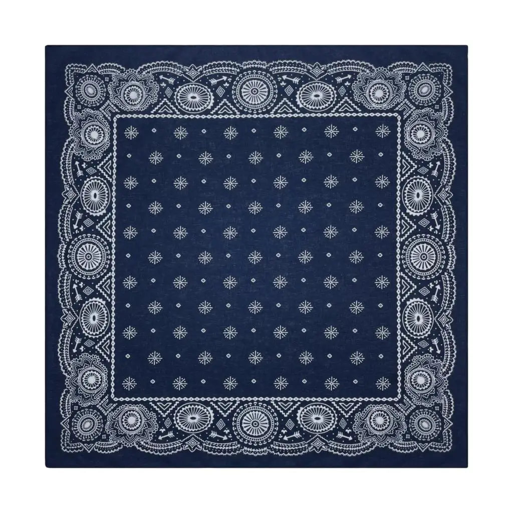 Popular Hip Hop Navy Blue Cashew Flower Bandana Men Women Outdoor Headbands Hair Band Wrist Wrap Amoeba Scarves Hair Accessories f-278