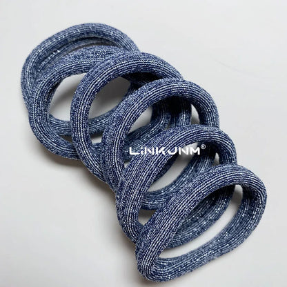 6PCS Women Glitter Hair Scrunchies Girls Elastic Hair Rubber Bands Hair Holder/Gum Hair Accessories Ponytail Hair Holders Badiee Stylez