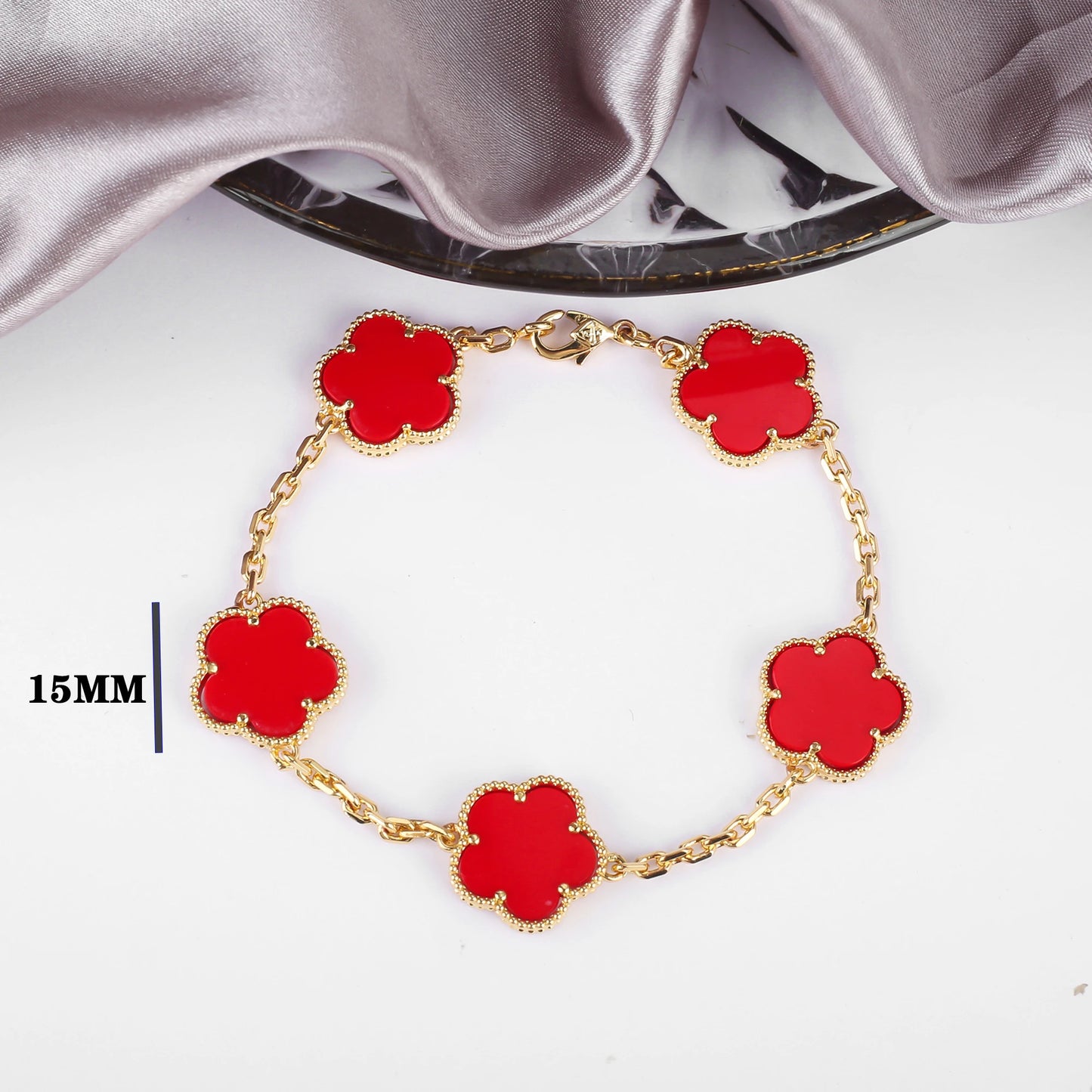 7 colors classic simple five-leaf flower pendant necklace natural stones clover Choker Chain for women party daily wear jewelry 23