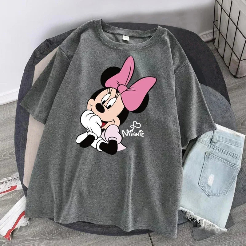 Women's T-shirt Cartoon Streetwear Mickey Mouse Women Tee Korean Loose Short Sleeve T Shirt Summer Y2k Clothes Tops Badiee Stylez