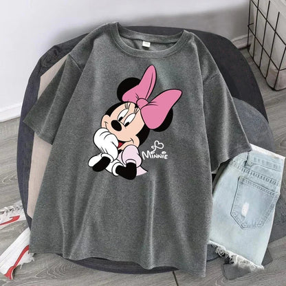 Women's T-shirt Cartoon Streetwear Mickey Mouse Women Tee Korean Loose Short Sleeve T Shirt Summer Y2k Clothes Tops Badiee Stylez