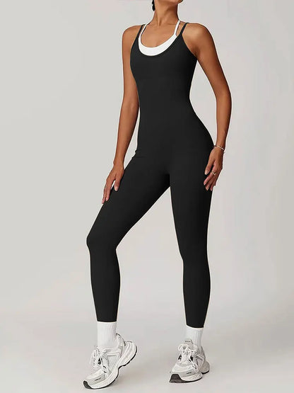 Sporty New Jumpsuits Black Sexy Women Backless Bodycon Female Jumpsuits Streetwear Fashion O-Neck Sporty Elegant Lady's Clothing Badiee Stylez
