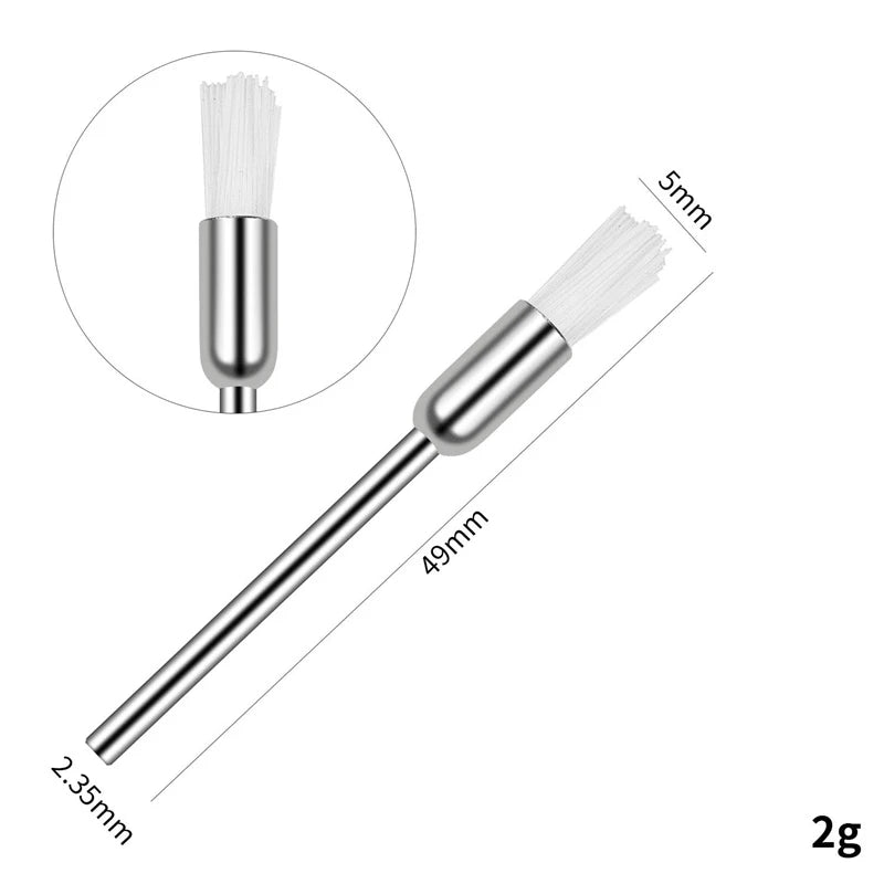 Nail Drill Bit Cleaning Brush Manicure Grinding Head Dual Brush Electric Drills Copper Wire Drill Brush Cleaner Nail Art Tools